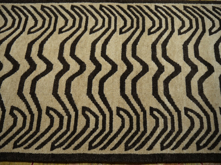 15696 Tibetan Tiger Rug 6 x 3 ft beige brown