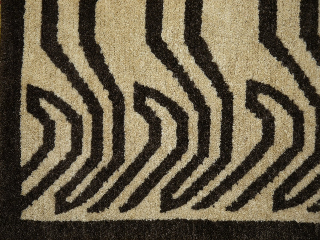 15696 Tibetan Tiger Rug 6 x 3 ft beige brown