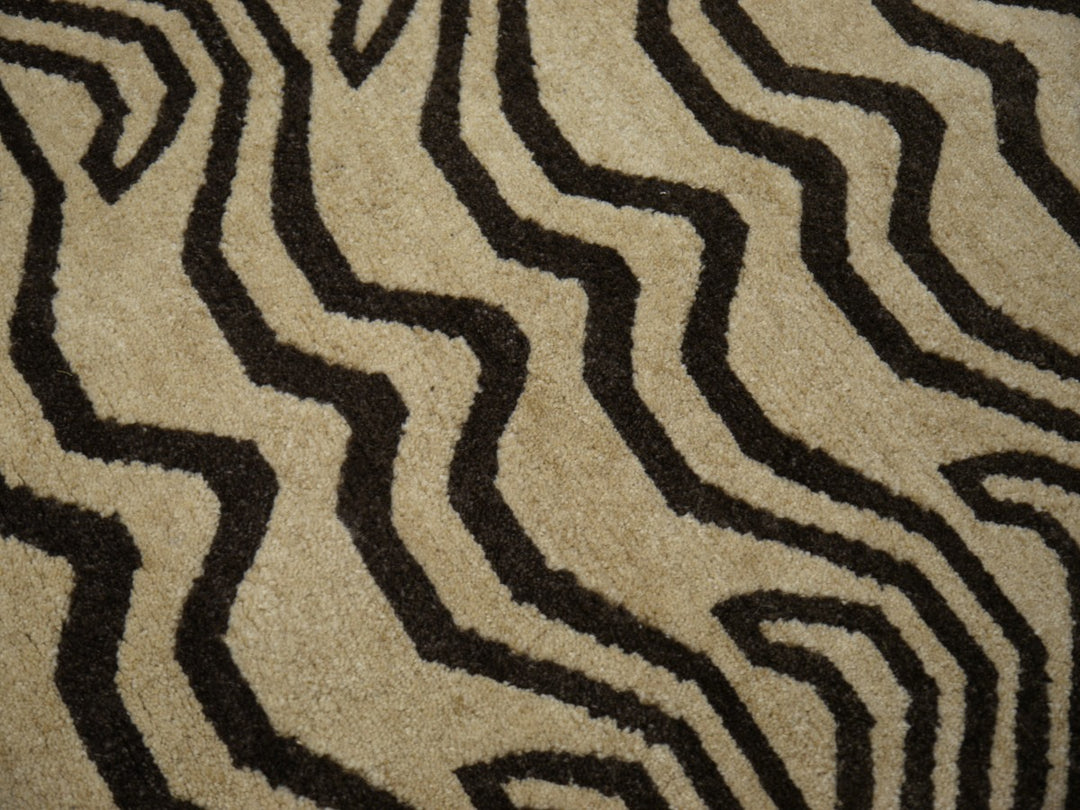 15696 Tibetan Tiger Rug 6 x 3 ft beige brown
