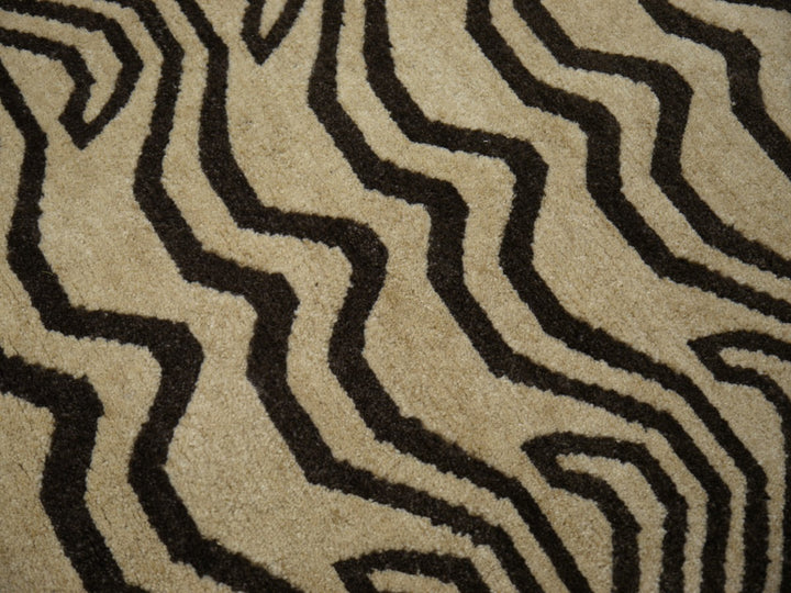 15696 Tibetan Tiger Rug 6 x 3 ft beige brown