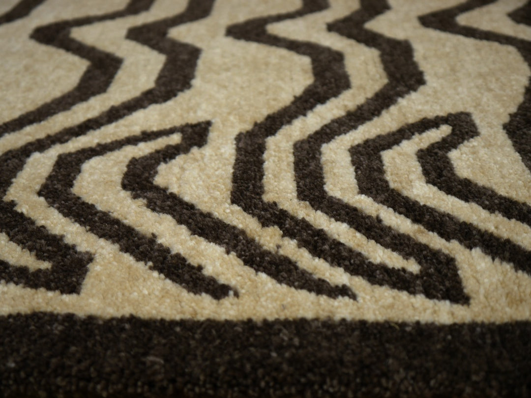 15696 Tibetan Tiger Rug 6 x 3 ft beige brown