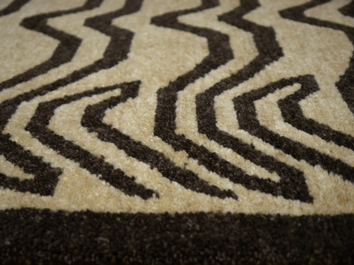 15696 Tibetan Tiger Rug 6 x 3 ft beige brown