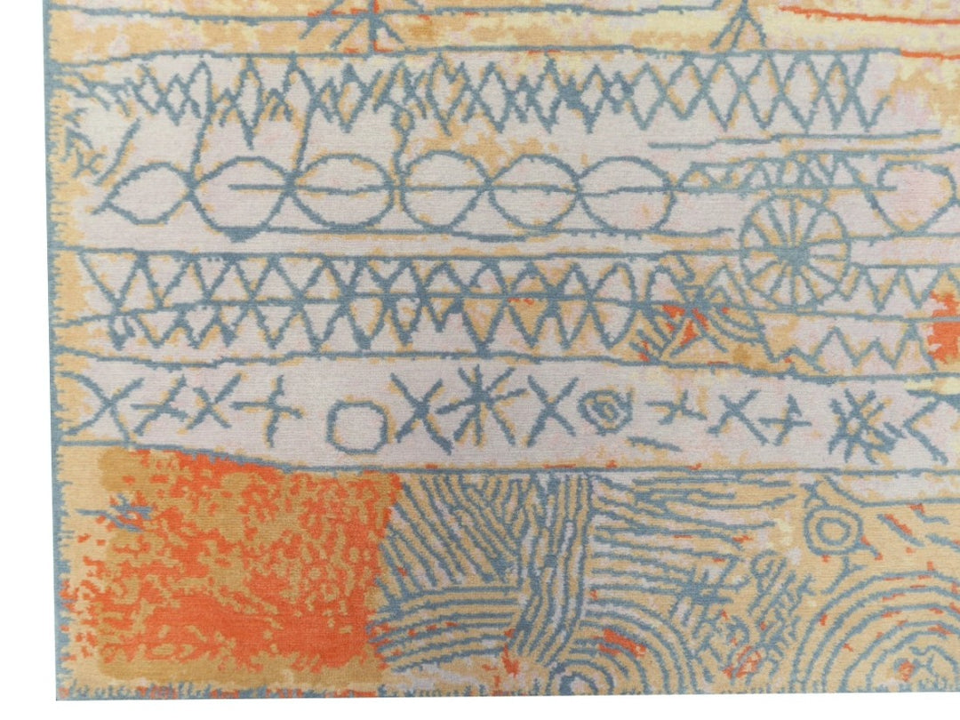 Designer Rug after Paul Klee Florentinische Villenviertel The painting from which the design of this rug originates was named "Florentinische Villenviertel" (translates Florentine Villas Quarter) and it was painted 1926 by Paul Klee (1879-1940) - in the high time of Art Deco. 