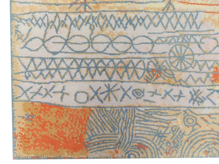 Designer Rug after Paul Klee Florentinische Villenviertel The painting from which the design of this rug originates was named "Florentinische Villenviertel" (translates Florentine Villas Quarter) and it was painted 1926 by Paul Klee (1879-1940) - in the high time of Art Deco. 