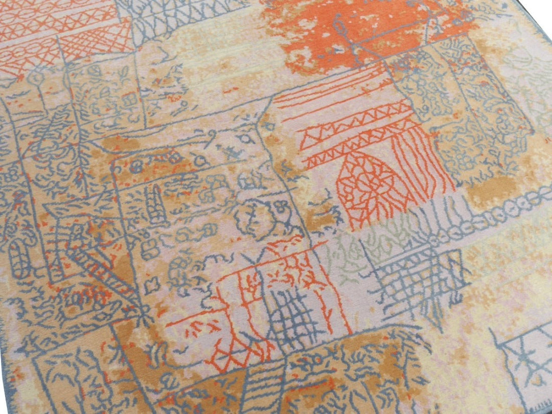 Designer Rug after Paul Klee Florentinische Villenviertel The painting from which the design of this rug originates was named "Florentinische Villenviertel" (translates Florentine Villas Quarter) and it was painted 1926 by Paul Klee (1879-1940) - in the high time of Art Deco. 