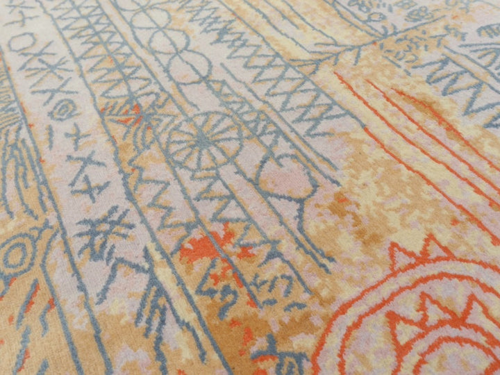Designer Rug after Paul Klee Florentinische Villenviertel The painting from which the design of this rug originates was named "Florentinische Villenviertel" (translates Florentine Villas Quarter) and it was painted 1926 by Paul Klee (1879-1940) - in the high time of Art Deco. 