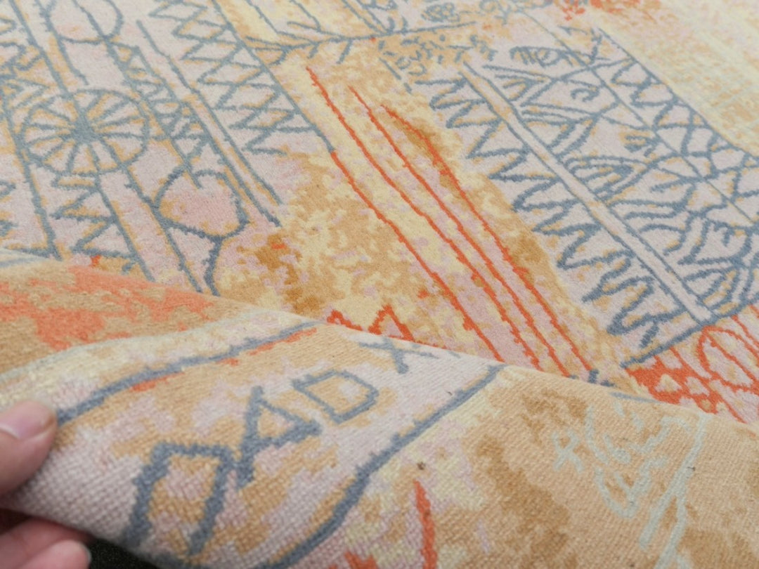 Designer Rug after Paul Klee Florentinische Villenviertel The painting from which the design of this rug originates was named "Florentinische Villenviertel" (translates Florentine Villas Quarter) and it was painted 1926 by Paul Klee (1879-1940) - in the high time of Art Deco. 