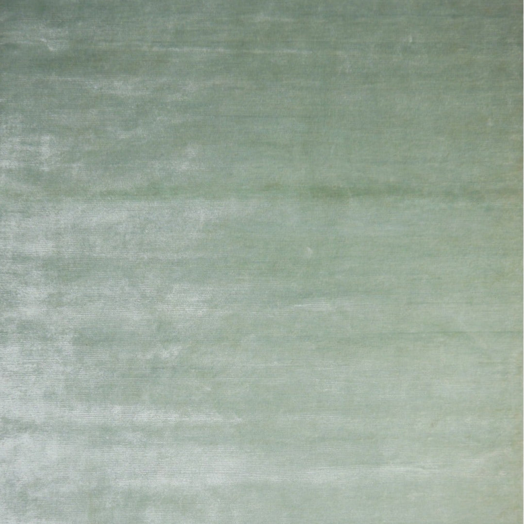 Ice Water light green bamboo silk rug – Exclusive hand-knotted solid color rug in minimalist design, bespoke and customized