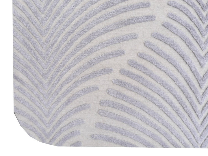 Zebra Art Deco Rug 4 × 6 ft (183 × 122 cm) Ivory Silver Silk | 16062