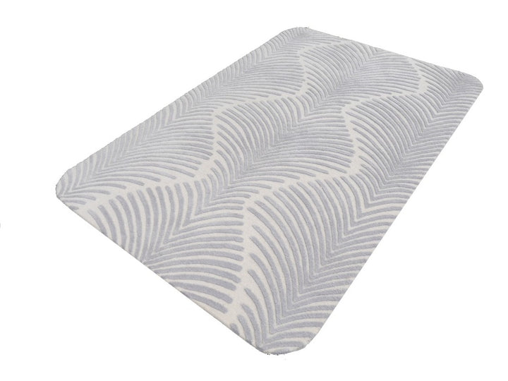Zebra Art Deco Rug 4 × 6 ft (183 × 122 cm) Ivory Silver Silk | 16062