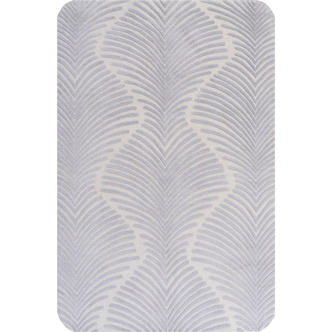 Zebra Art Deco Rug 4 × 6 ft (183 × 122 cm) Ivory Silver Silk | 16062
