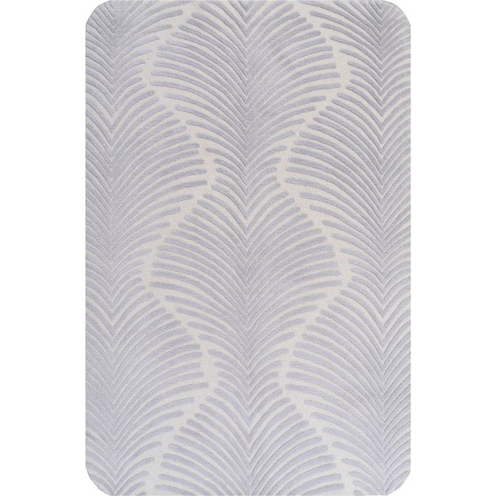 Zebra Art Deco Rug 4 × 6 ft (183 × 122 cm) Ivory Silver Silk | 16062