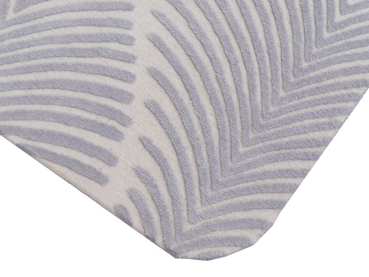 Zebra Art Deco Rug 4 × 6 ft (183 × 122 cm) Ivory Silver Silk | 16062