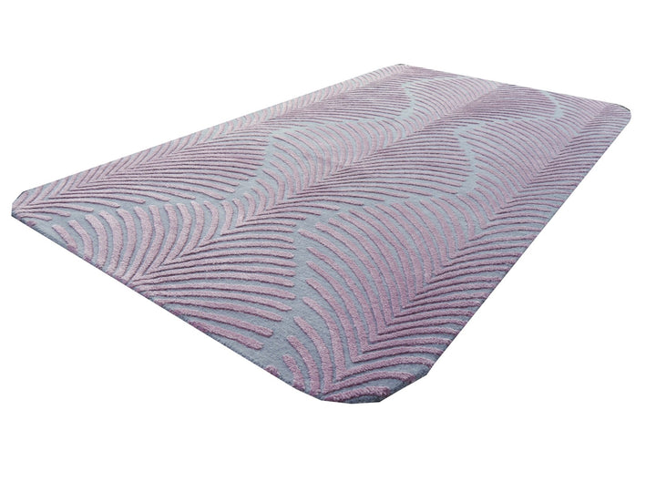 Tappeto Zebra lana e seta grigio e rosa 163 × 93 cm | 16063