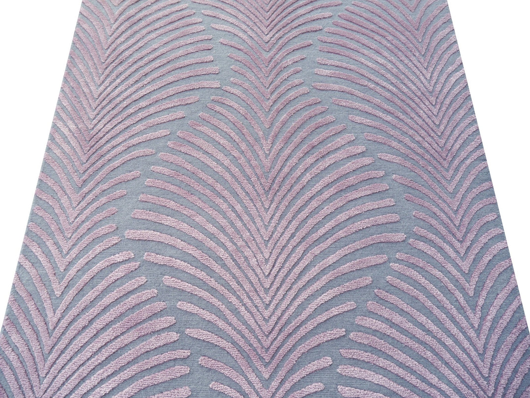 Tappeto Zebra lana e seta grigio e rosa 163 × 93 cm | 16063