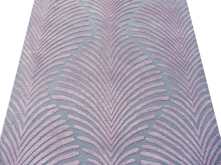 Tappeto Zebra lana e seta grigio e rosa 163 × 93 cm | 16063