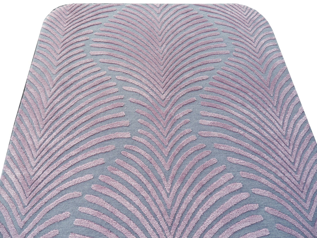 Tappeto Zebra lana e seta grigio e rosa 163 × 93 cm | 16063
