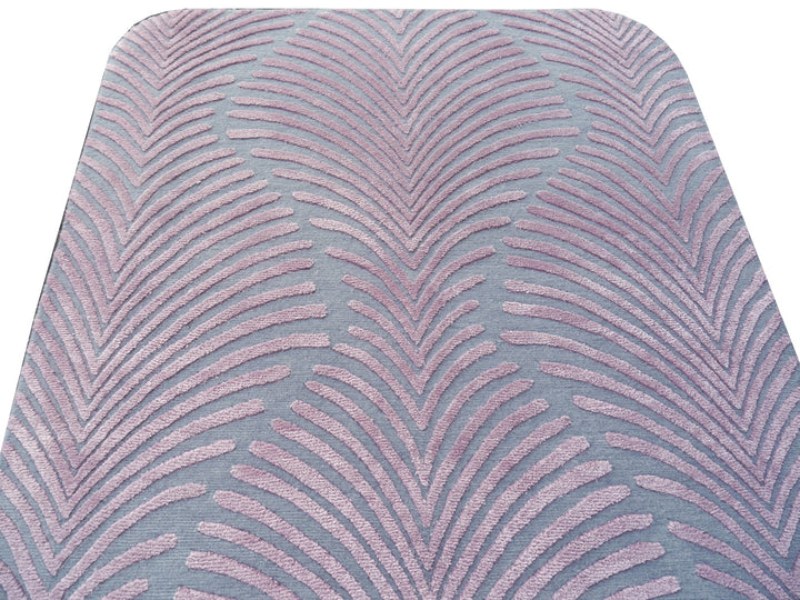 Tappeto Zebra lana e seta grigio e rosa 163 × 93 cm | 16063
