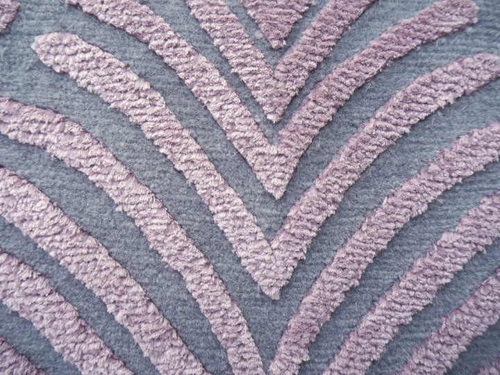 Tappeto Zebra lana e seta grigio e rosa 163 × 93 cm | 16063