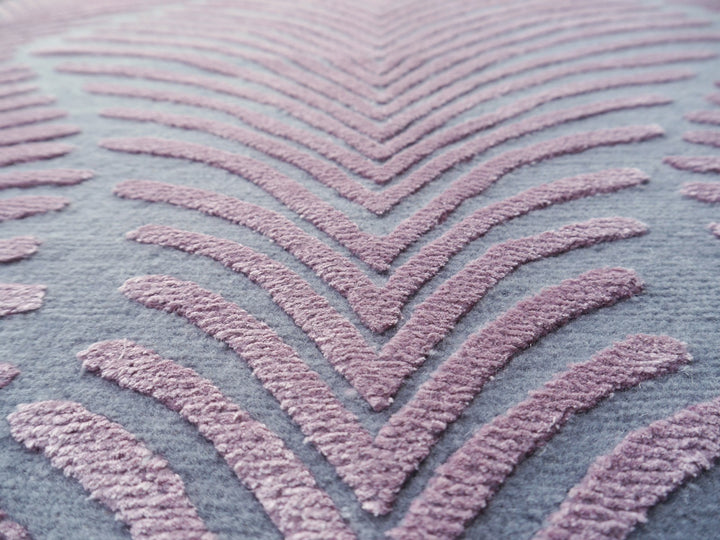 Tappeto Zebra lana e seta grigio e rosa 163 × 93 cm | 16063