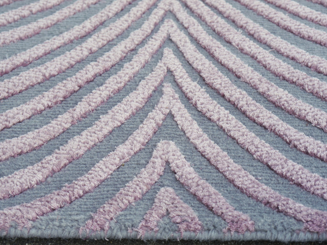 Tappeto Zebra lana e seta grigio e rosa 163 × 93 cm | 16063