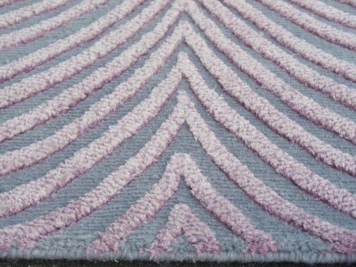 Tappeto Zebra lana e seta grigio e rosa 163 × 93 cm | 16063