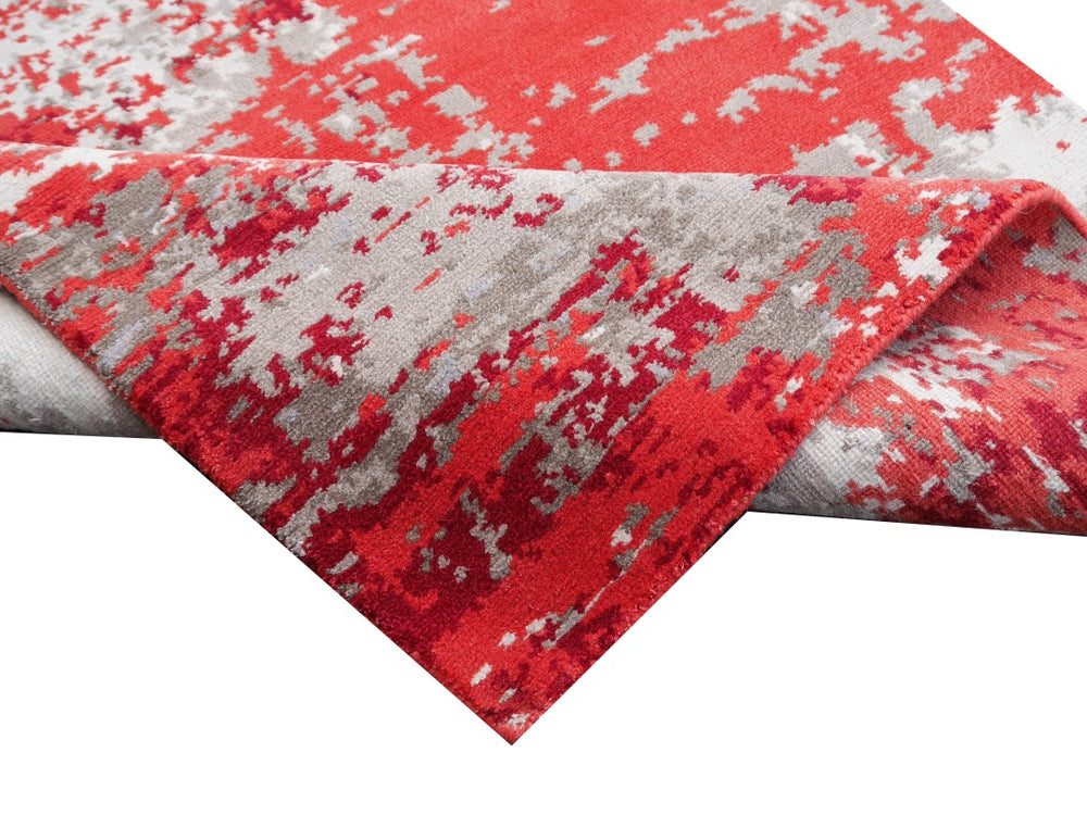 Abstract designer wool-silk rug 16069 — detail 1