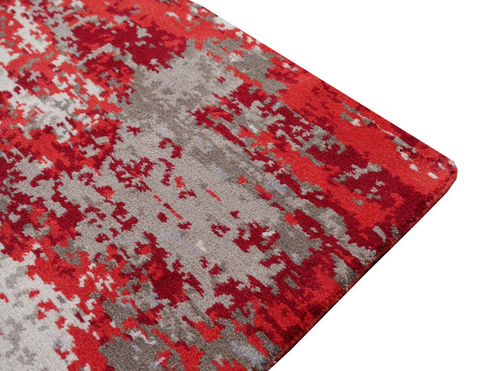 Abstract designer wool-silk rug 16069 — detail 9