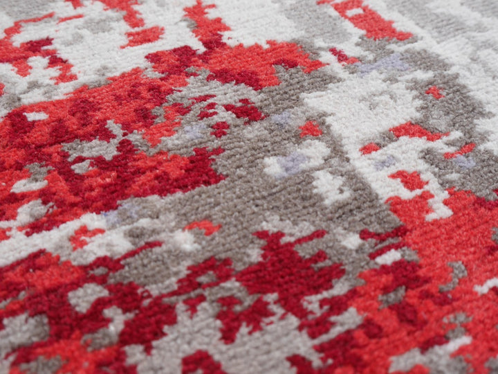 Abstract designer wool-silk rug 16069 — detail 2