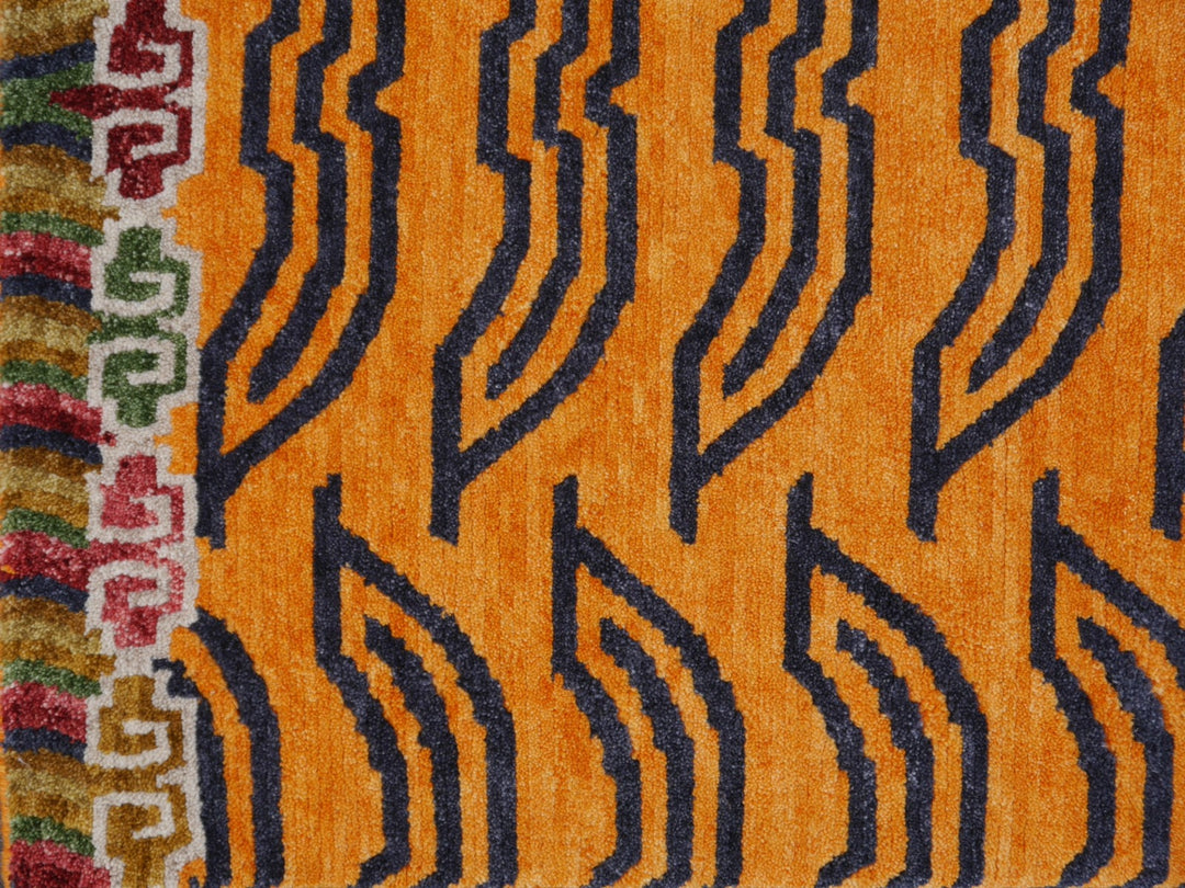 16076 Tibetan Tiger Rug 6 x 3 ft hand knotted - Djoharian Design