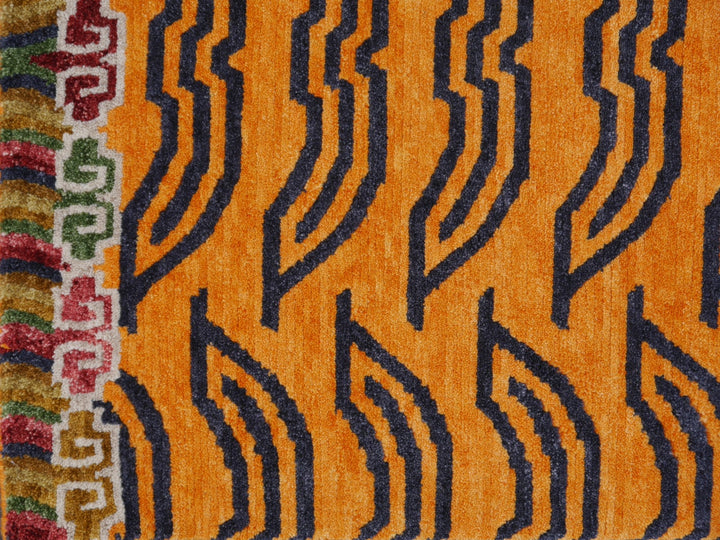16076 Tibetan Tiger Rug 6 x 3 ft hand knotted - Djoharian Design