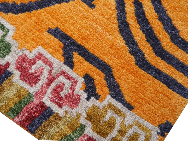 16076 Tibetan Tiger Rug 6 x 3 ft hand knotted - Djoharian Design