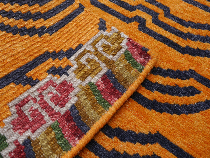 16076 Tibetan Tiger Rug 6 x 3 ft hand knotted - Djoharian Design