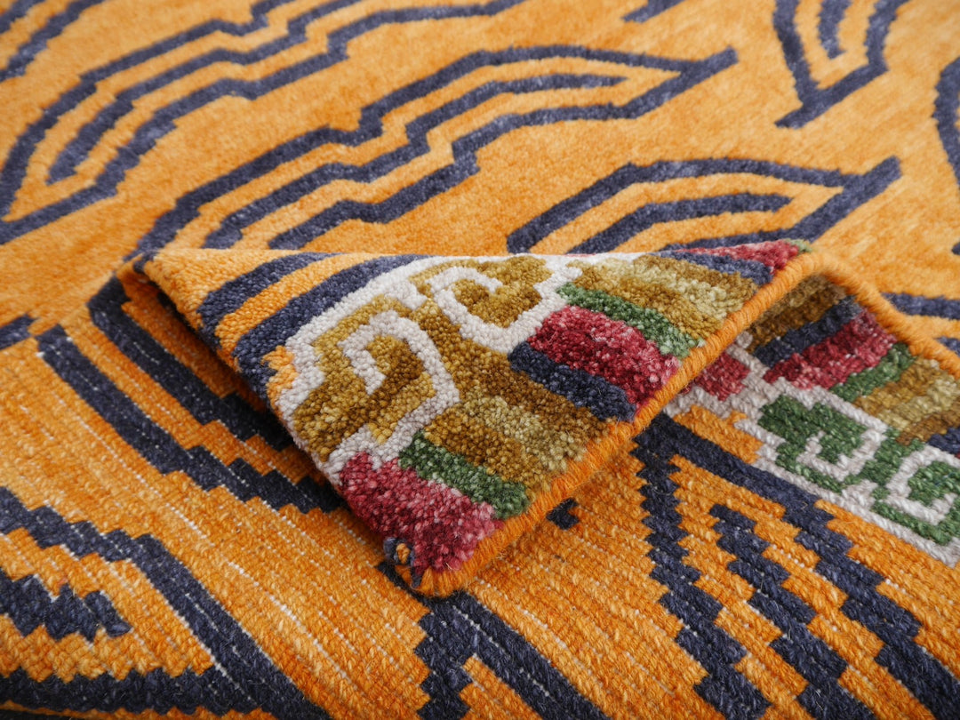 16076 Tibetan Tiger Rug 6 x 3 ft hand knotted - Djoharian Design