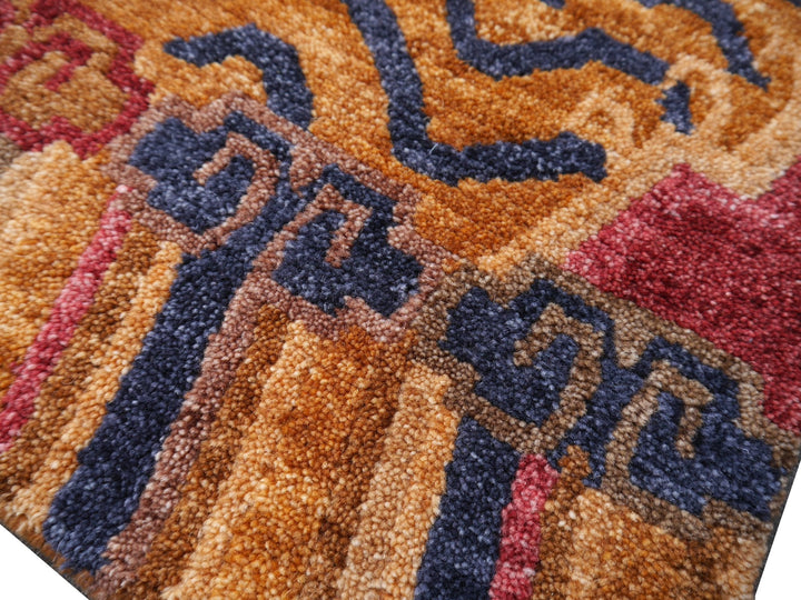 16085 Tibetan Tiger Rug 6 x 3 ft hand knotted - Djoharian Design