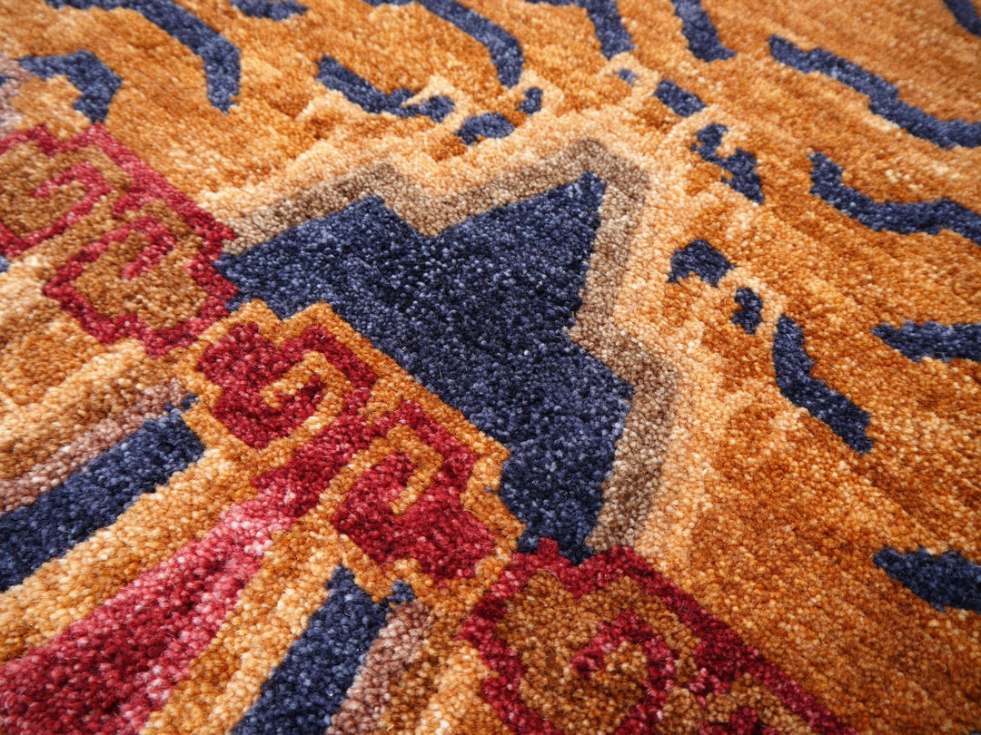 16085 Tibetan Tiger Rug 6 x 3 ft hand knotted - Djoharian Design
