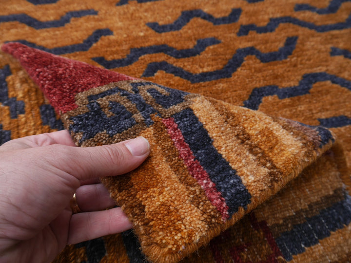 16085 Tibetan Tiger Rug 6 x 3 ft hand knotted - Djoharian Design