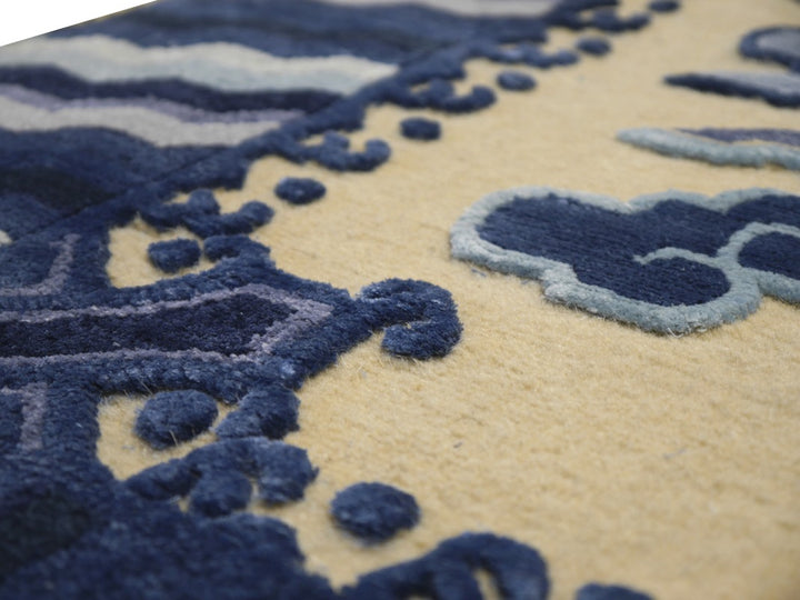16190 Dragon Rug Imperial Silk China hand-knotted beige blue