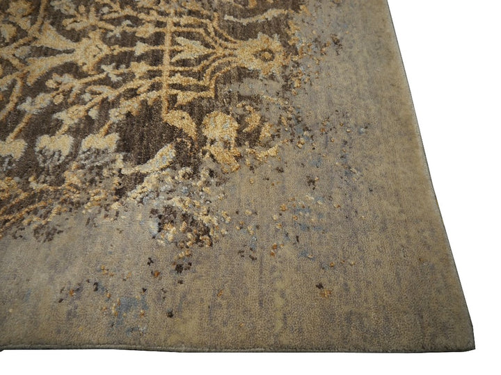 Erased wool-silk designer rug 16218 — detail 1