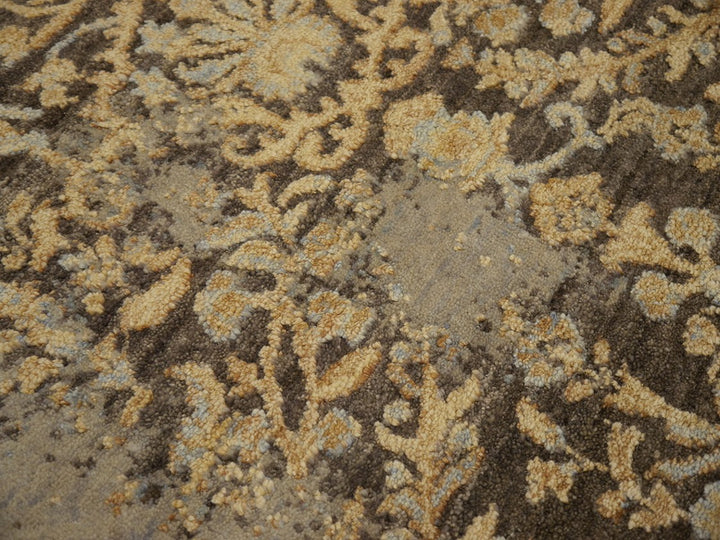 Erased wool-silk designer rug 16218 — detail 5
