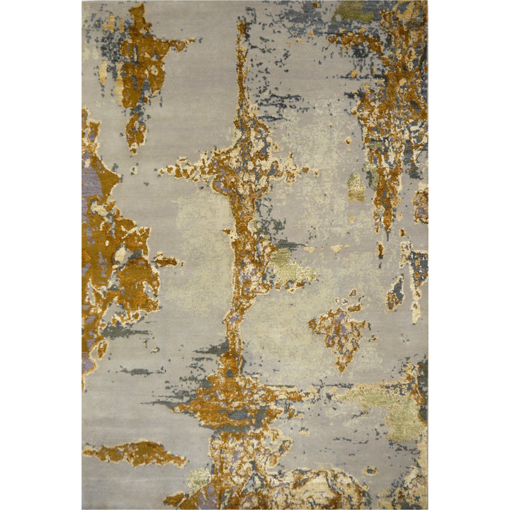 Anastasia Designerteppich 205 × 143 cm Grau Messing Abstrakt | 16220