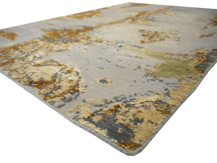 Anastasia Designerteppich 205 × 143 cm Grau Messing Abstrakt | 16220