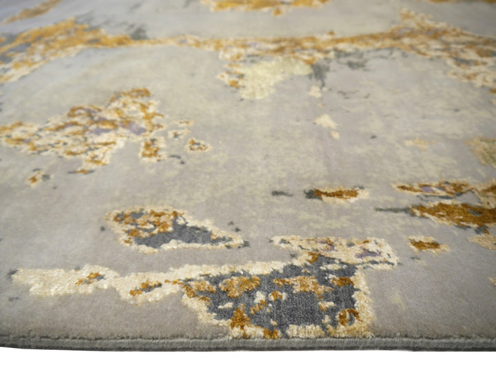 Anastasia Designerteppich 205 × 143 cm Grau Messing Abstrakt | 16220