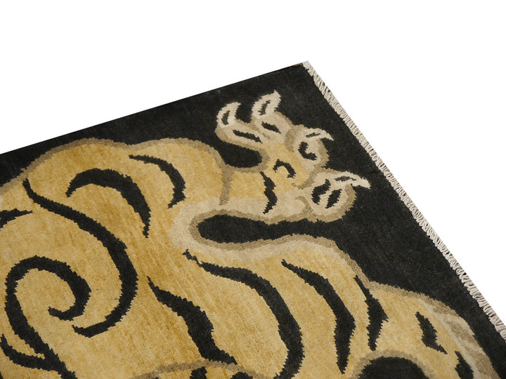 16447 Tibetan Tiger Rug 6 x 3 ft hand knotted - Djoharian Design