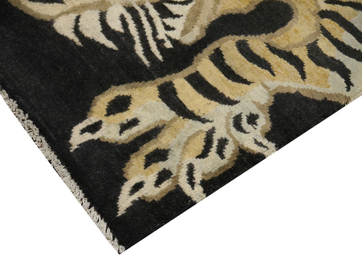 16448 Tibetan Tiger Rug 6 x 3 ft hand knotted - Djoharian Design