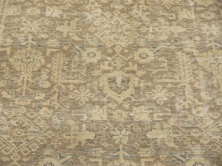 6.6 x 9.2 ft Classic Vintage Persian Rug Muted Beige, Green & Slate hand knotted