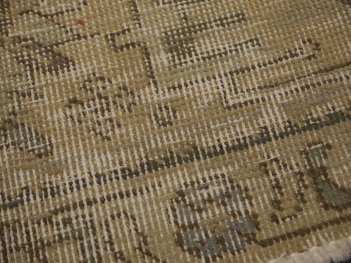 6.6 x 9.2 ft Classic Vintage Persian Rug Muted Beige, Green & Slate hand knotted