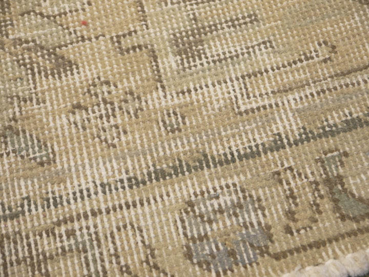 6.6 x 9.2 ft Classic Vintage Persian Rug Muted Beige, Green & Slate hand knotted