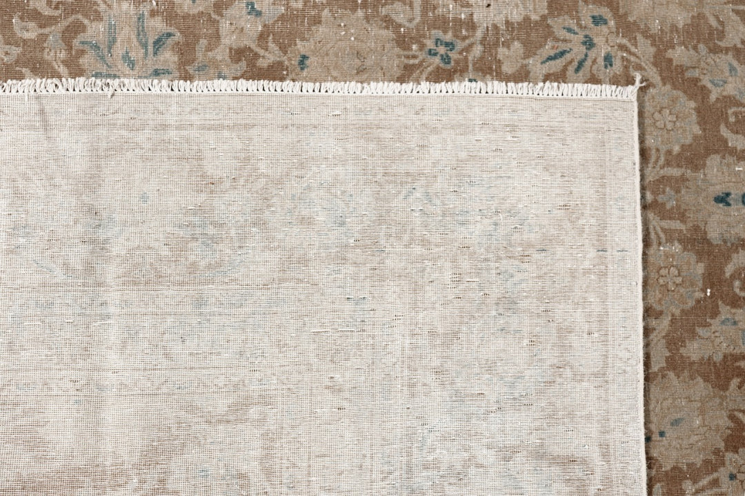Vintage Rug Brown Muted 9 x 13 ft hand-knotted