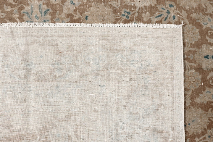 Vintage Rug Brown Muted 9 x 13 ft hand-knotted